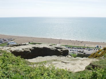 The shore from West Hill, Hastings, Sussex, England, Great Britain