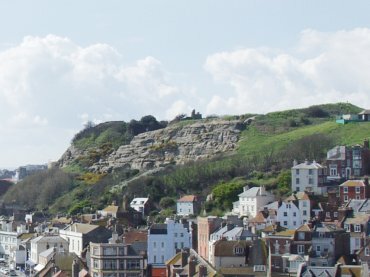 The castle on West Hill, Hastings, Sussex, England, Great Britain