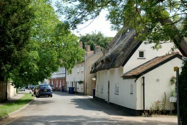 View in the village of Hemingford Grey, Huntingdonshire (Cambridgeshire), England