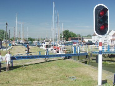 Photograph of the canal entrance lock, Heybridge Basin, Maldon, Essex, England