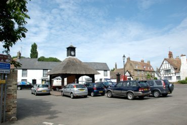 View across the village square, Houghton, Huntingdonshire (Cambridgeshire), England