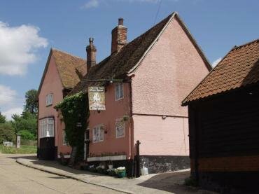 View of the 16th Century White Horse Inn, Kersey, Suffolk, England