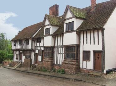 View of medieval weavers' houses, Kersey, Suffolk, EnglandKersey