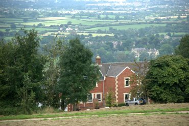 View of Lacock from Bowden Hill, Wiltshire (Wilts), England