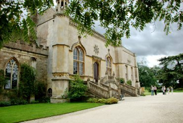 View of the main entrance, Lacock Abbey, Wiltshire (Wilts), England