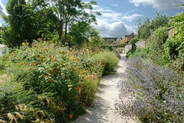 Scene showing part of the gardens, Lacock Abbey, Wiltshire (Wilts), England