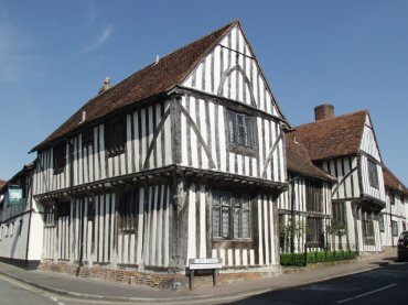 View of the Old Wool Hall, Lavenham, Suffolk, England