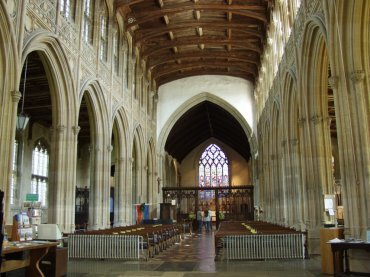 Internal view of the 15th Century church of St. Peter and St. Paul, Lavenham, Suffolk, 