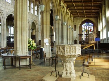 Internal view of the 15th Century church of St. Peter and St. Paul, Lavenham, Suffolk, 