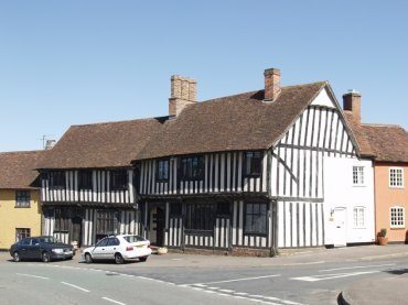 Photograph of Medieval half-timbered houses, High Street, Lavenham, Suffolk, England
