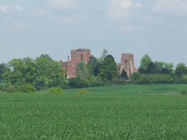 Scene across the fields to Layer Marney Tower and church, Layer Marney, Essex, England