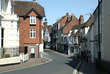 Scene showing High Street, Lewes, Sussex, England