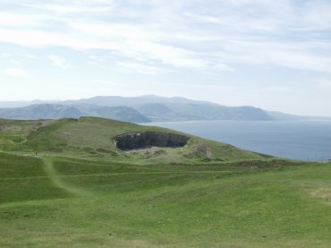 Photo of the view looking north from the top of the Great Orme's Head, Llandudno, Gwynedd, Snowdonia, North Wales