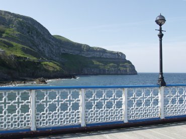 Photo of the Great Orme cliffs from the pier, Llandudno, Gwynedd, Snowdonia, North Wales