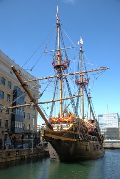 View of the Golden Hind, London, England