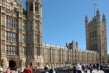 View of the Houses of parliament, London, England