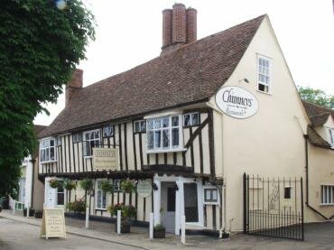 View of the Chimneys restaurant in Hall Street, Long Melford, Suffolk, England