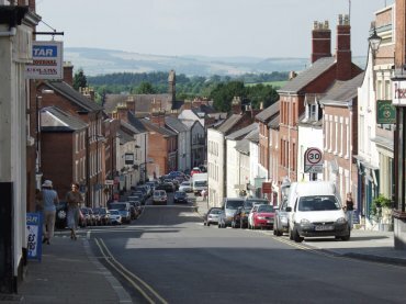 Looking down Corve Street, Ludlow, Shropshire, England