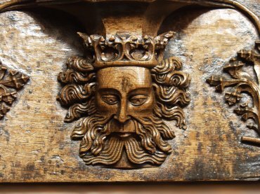 Misericord carving, St. Lawrence's Church, Ludlow, Shropshire, England