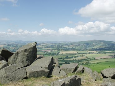 View from the top of Titterstone Clee Hill, Shropshire, England