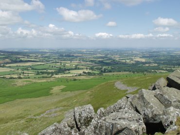 View from the top of Titterstone Clee Hill, Shropshire, England