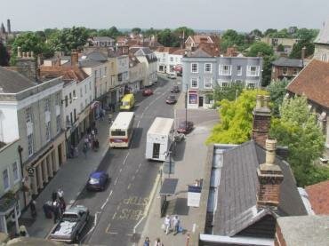View of High Street, Maldon, Essex, England