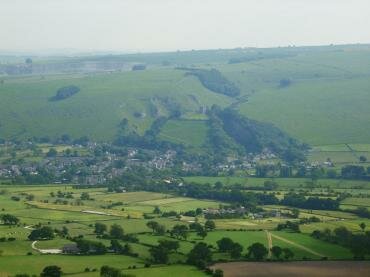 View of the village of Castleton, Derbyshire Peak District