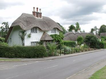 Photograph of thatched cottages in the New Forest, Hampshire (Hants), England