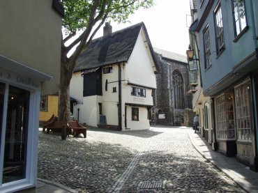 View of the Britons Arms, Elm Hill, Norwich, Norfolk, England