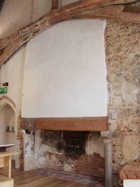View of the fireplace, dragon hall, Norwich, Norfolk, England