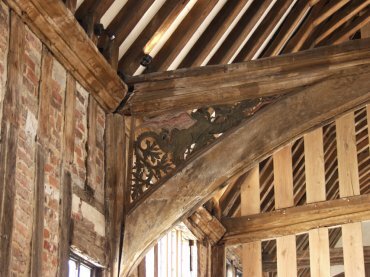 View of the dragon carving, dragon hall, Norwich, Norfolk, England