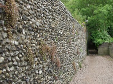 View of the medieval town wall, Norwich, Norfolk, England