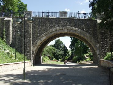 View of Norwich Castle bridge, Norwich, Norfolk, England