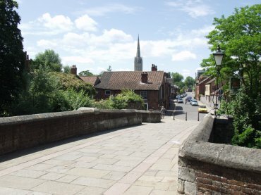 Photograph of Bishopgate across Bishop's Bridge, Norwich, Norfolk, England