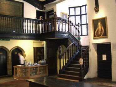 View of the entrance hall, strangers hall, Norwich, Norfolk, England