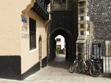 View of the St. John Maddermarket Alley, Norwich, Norfolk, England