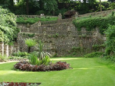 View of the plantation garden terrace, Norwich, Norfolk, England