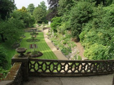 View of the plantation garden from the terrace, Norwich, Norfolk, England