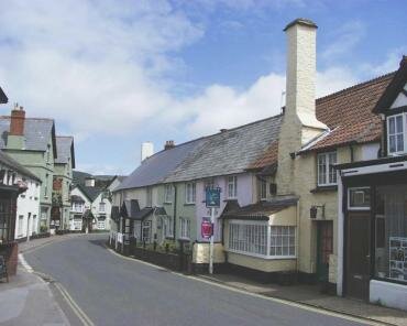 A39, an 'A' class road, running through Porlock, Somerset, England