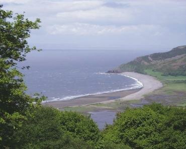 View of Porlock Bay from the toll road, Porlock, Somerset, England