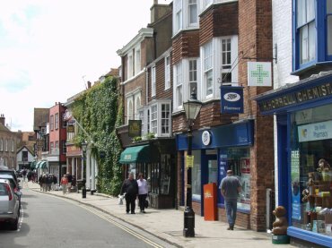 View of High Street, Rye, Sussex, England, Great Britain