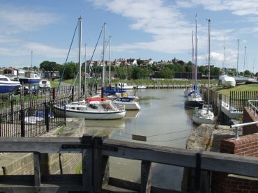 View of the River Brede from the Rye Harbour Road bridge, Rye, Sussex, England, Great Britain