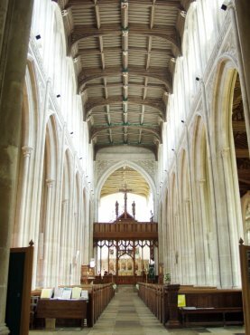 Scene showing the interior of St. Mary's Church, Saffron Walden, Essex