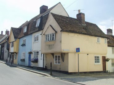 Photograph of some ancient half-timbered buildings, Bridge Street, Saffron Walden, Essex