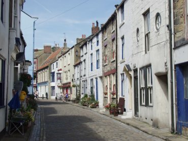 View of High Street, Staithes, North Yorkshire, England