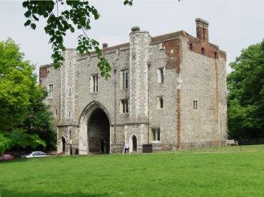 View of the old abbey gatehouse, St. Albans, Hertfordshire,  England