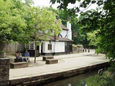 View of Ye Olde Fighting Cocks Inn, St. Albans, Hertfordshire, England