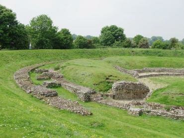 View of the Roman Theatre, St. Albans, Hertfordshire,  England