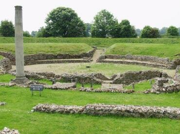 View of the Roman Theatre, St. Albans, Hertfordshire, England