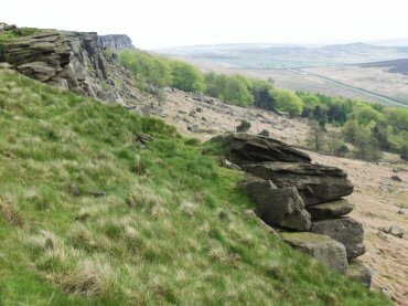 Scene showing Stanage Edge, Debyshire Peak District, England